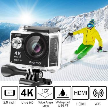 Imagem de Akaso-câmera de ação esportiva, 4k, wi-fi, ultra hd, à prova d'água, 2 polegadas, touch screen, com