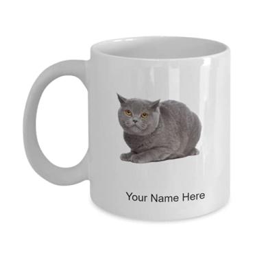 Imagem de Caneca de gato azul britânico personalizada – Caneca de café para amantes de gatos azuis britânicos – Caneca de café de 325 ml