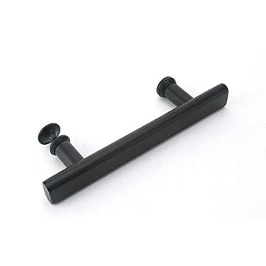 Imagem de Maçaneta da porta de vidro do banheiro de aço inoxidável 304 Maçaneta da porta do boxe de correr preto sem som 145 mm Furo para tamanho do furo, preto