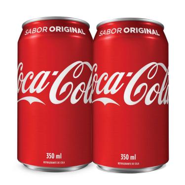 Imagem de Kit 2 Refrigerante Coca Cola Lata 350ml