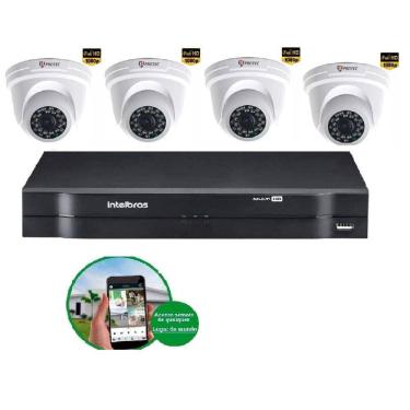 Imagem de Kit 4 Câmeras De Segurança 2 MP Full Hd  1080p Dvr Intelbras mhdx Full Hd