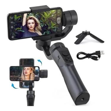 Imagem de Estabilizador de Smartphone portátil de 3 eixos Axnen F6 compatível com Smartphones Samsung S10/iPhone11Pro/Max Android celular - Preto