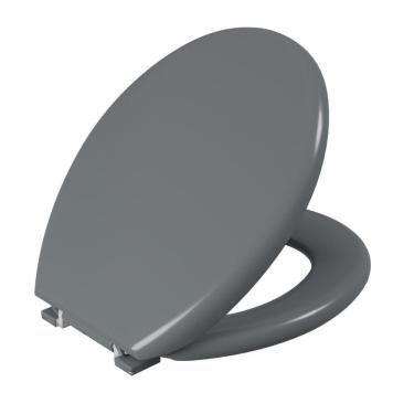 Imagem de Assento Sanitário Almofadado Oval Astra Cinza Escuro