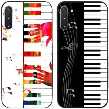 Imagem de Capa de telefone traseira de silicone em gel TPU com estampa de piano clássico, 2 peças para Samsung Galaxy All Series (Galaxy Note 10)