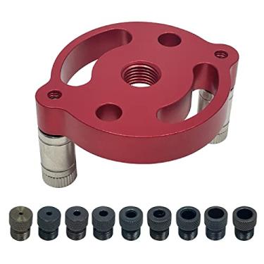 Imagem de Sutekus Guia de broca de gabarito de cavilha, kit de gabarito de furo de bolso vertical, ferramenta localizadora de broca de perfuração para carpintaria com buchas de perfuração M2 M3 M4 M5 M6 M7 M8