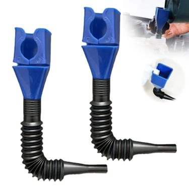 Imagem de Funil de combustível automotivo retrátil de 2 peças, funil de combustível flexível de plástico para carros e motocicletas, funil de pressão de boca larga automotiva universal multifuncional Óleo de mo