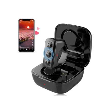 Imagem de Anel de rolagem remoto para TikTok, virador de página Bluetooth para iPad iPhone, controle remoto Scroller para TIK Tok, controle remoto do obturador da câmera para iOS, Android - Preto