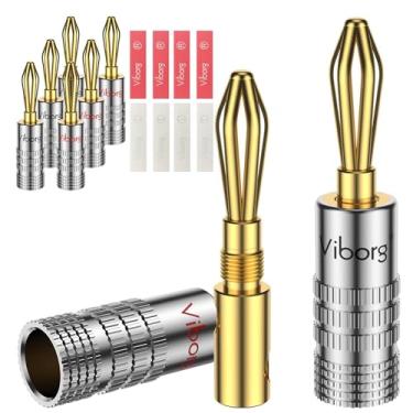 Imagem de Conectores de banana de Viborg 24 K banhados a ouro para cabos de até 6 mm 2