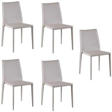 Imagem de Kit com 5 Cadeiras de Jantar Amanda Pvc Nude