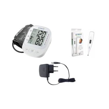Imagem de Medidor De Pressão Braço Eletrico Gtech La800 Garantia 5anos Com Fonte E Termometro Digital Axilar Branco