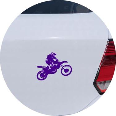 Imagem de Adesivo de Carro Moto Off Road Motocross - Cor Roxo - Melhor Adesivo, 
