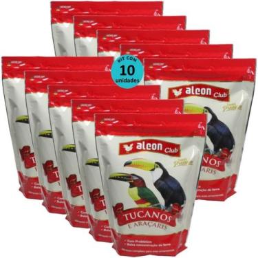 Imagem de Alcon club tucanos e araçaris 450g super premium kit com 10