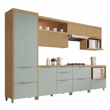 Imagem de Cozinha 7 Peças Marquesa 7 Portas 7 Gavetas 350cm MDF Nesher, Nature/V