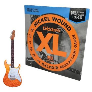 Imagem de Encordoamento calibre 010 para guitarra Daddario EXL 110-B + 1 corda -