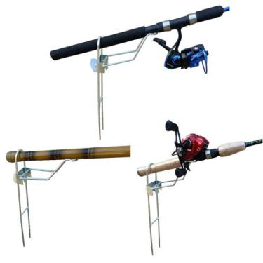 Imagem de Kit 03 Suportes Para 1 Vara De Pesca Manivela Com Regulagem - Riomar E