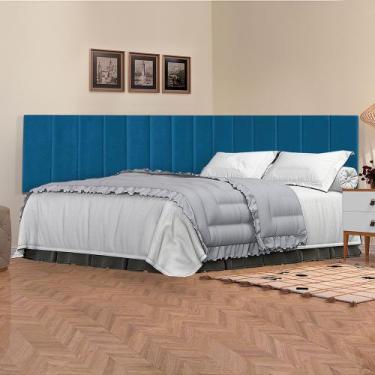 Imagem de Cabeceira em L para quarto casal cama box - proteção estofada lateral 