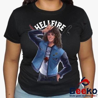 Imagem de Baby Look Hellfire Club 100% Algodão - Eddie Munson - Stranger Things 