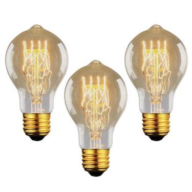 Imagem de Kit 3 Lâmpadas Retro Vintage A19 Filamento Carbono 220v - MARRYLUZ