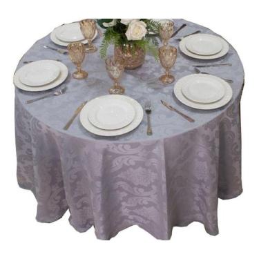 Imagem de Toalha de Mesa Redonda Jacquard Adamascado 2,20mts de Diâmetro Sala Ja