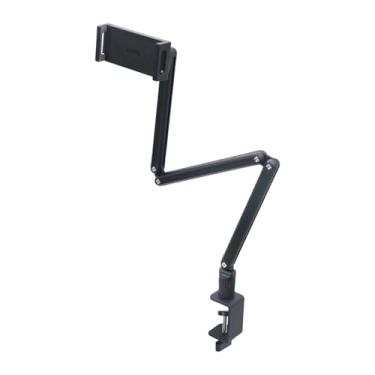 Imagem de QccHieUs Suporte para tablet ajustável, resistente e resistente, suporte profissional para mesa, suporte para telefone para videogame, podcast, jogos ou