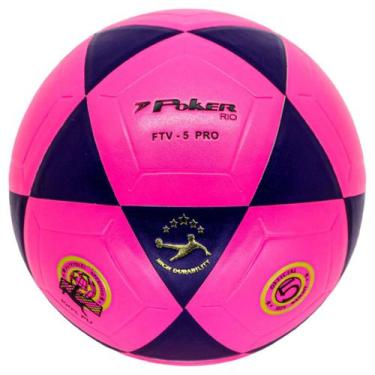 Imagem de Bola Futevôlei Vulcanizada Rio PU Poker, Rosa com azul