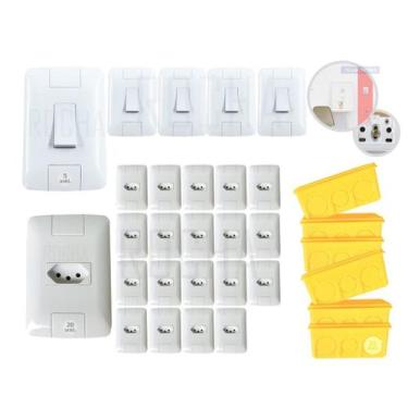 Imagem de 20 tomadas e 5 interruptores Tramontina Aria + 25 CAIXINHA 4x2 sua Cas