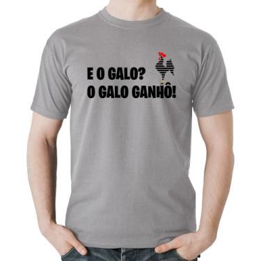 Imagem de Camiseta Algodão E o galo O galo ganhô! - Foca na Moda, Cinza, GGG