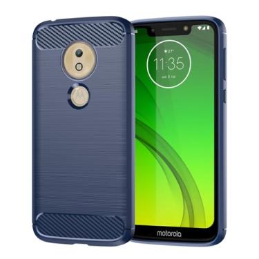 Imagem de Vavies Capa para Moto G7 Play, para Motorola G7 Play/para T-Mobile Revvlry Capa de Fibra de Carbono Slim Macio TPU Capa Protetora de Absorção de Choque Capa de Telemóvel à Prova de Choque para