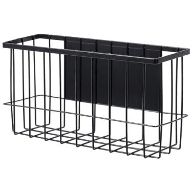 Imagem de Yeeco Organizador de Cesta Magnética, Suporte de Malha Preta, Prateleira Magnética Forte para Geladeira, Refrigerador, Arquivo de Escritório, Folha, Preto, 11 X 3,9 X 5,9"