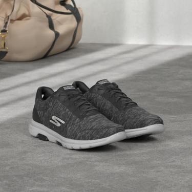 Imagem de Skechers Tênis feminino Go Walk 5-True, Preto/branco, 8.5