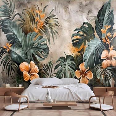 Imagem de Lcythiazole Murais de papel de parede florais de tamanho personalizado, decalques de parede grandes, papel de parede removível autoadesivo, crie uma bela sala de estar.