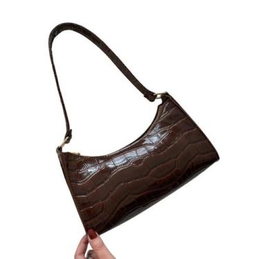Imagem de Bolsa Sintética Crocodilo PU Pequena de Ombro/Mão Alça Curta - Modas F