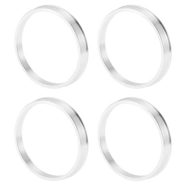 Imagem de INFINAUTO Anéis centralizados no cubo da roda do carro OD 71,1 mm para ID 65,1 mm eixo central de rodas amortecedores Hubrings liga de alumínio tom prata durável