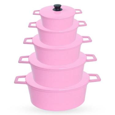 Imagem de Jogo de Panelas 5 Peças De Alumínio Fundido Com Tampa De Alumínio - Co