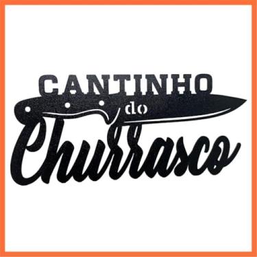 Imagem de Placa Quadro Decorativo Cantinho do Churrasco Preto 45cm
