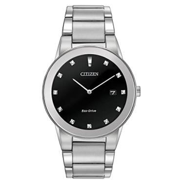 Imagem de Citizen Relógio masculino Axiom Eco-Drive com mostrador preto, Prata
