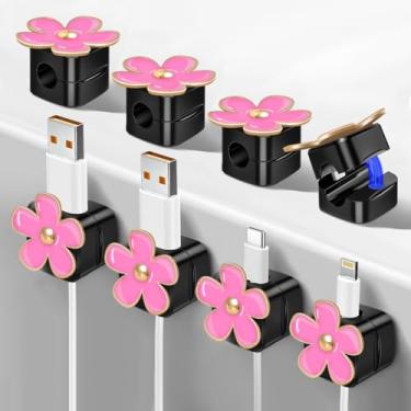 Imagem de Organizador de cabo magnético, gerenciamento de cabos adesivos de fácil segurança, organizador de suporte de fio, ocultar ou organizar clipes de cabo carregador USB para casa, escritório, carro, mesa