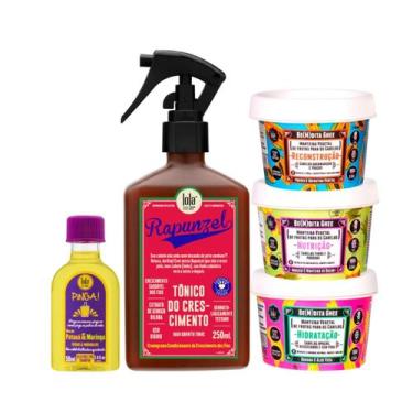 Imagem de Kit Lola Rapunzel Tonico + Bemdita Ghee Cronograma 3x 100ml + Pinga! Ó