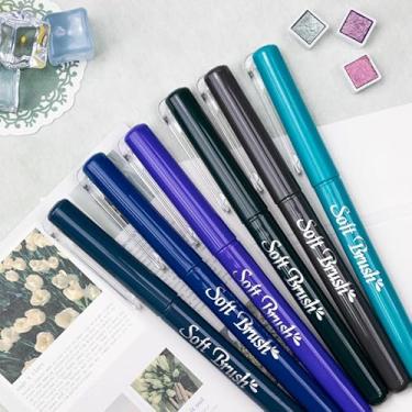 Imagem de Guangna Pacote com 6 canetas artísticas com ponta de pincel, conjunto de canetas à base de água, adequado para caligrafia iniciante e criação de arte de letras - "Liu Yuan"