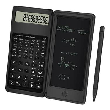 Imagem de Calculadora com bloco de notas, TRELC com visor LCD de 10 dígitos, calculadora científica portátil multifuncional para ensino médio, reunião de escritório e casa