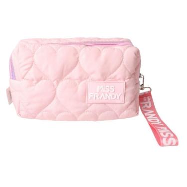Imagem de Necessaire Puff De Maquiagem Design Fofo E Funcional Miss Frandy Rosa