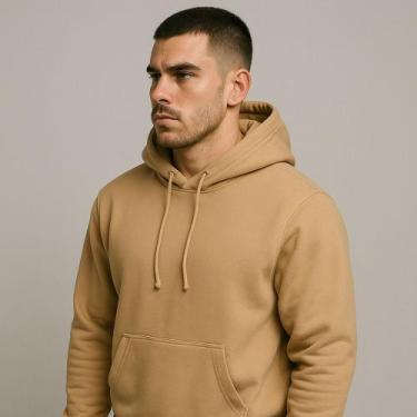 Imagem de Moletom com capuz blusa fitness pra treino  - Block FItness, Bege, P