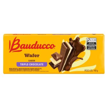 Imagem de Biscoito Wafer Bauducco Triplo Chocolate 140g