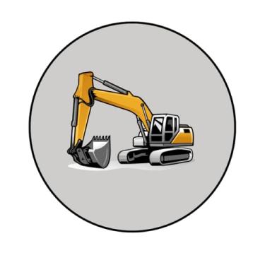 Imagem de Adesivo Decorativo Redondo Tema Retro-Escavadeira, 5 cm (RT6)