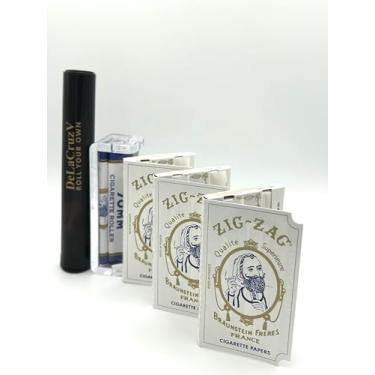 Imagem de Zig Zag By DeLaCruzV Papel De Seda Original Dupla Face Da (3 Pacotes) Mais Rolo 70 Mm, Cortador Preto Cru E Pequeno Tubo Enrolar.