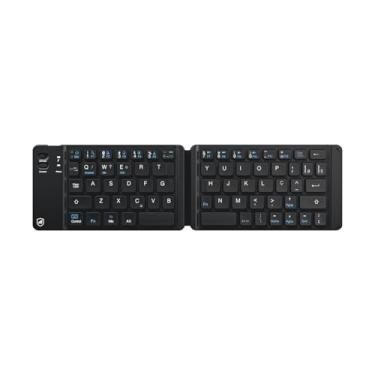 Imagem de Gshield Mini Teclado Dobrável Bluetooth Sem Fio para Celular, Tablet e Computador, Teclas ABS Padrão ABNT2, Armor 30x8,5cm (Preto)