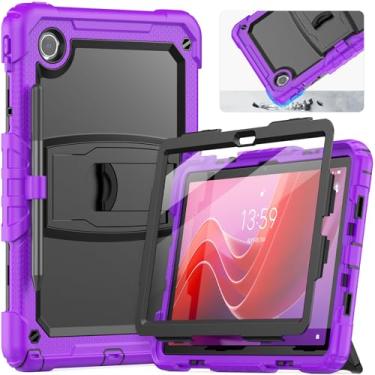 Imagem de HXCASEAC Capa para tablet Lenovo Tab M11 (TB-330 FU/TB-330XU), à prova de choque com protetor de tela/suporte embutido/suporte de caneta/alça de transporte ajustável, capa Tab M11 para crianças/K11