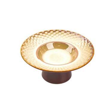 Imagem de Prato alto com personalidade criativa retrô restaurante hotel textura pedra prato de sobremesa amarelo