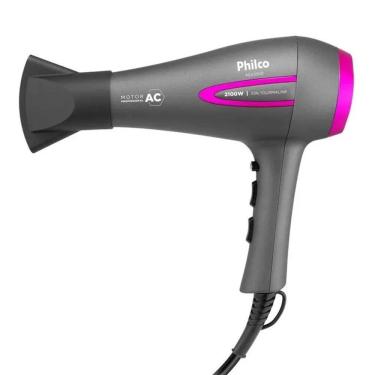 Imagem de Secador de Cabelo Philco PSA3300 Ions Tourmal | 2 Velocidades 3 Temperaturas, 2100W, Cinza/Rosa