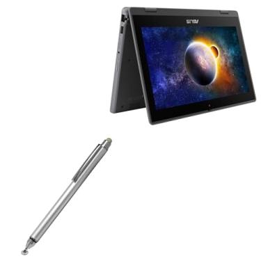 Imagem de Caneta Stylus BoxWave compatível com ASUS BR1100F – Caneta Stylus capacitiva DualTip, ponta de disco, ponta de fibra para ASUS BR1100F – Prata metálica